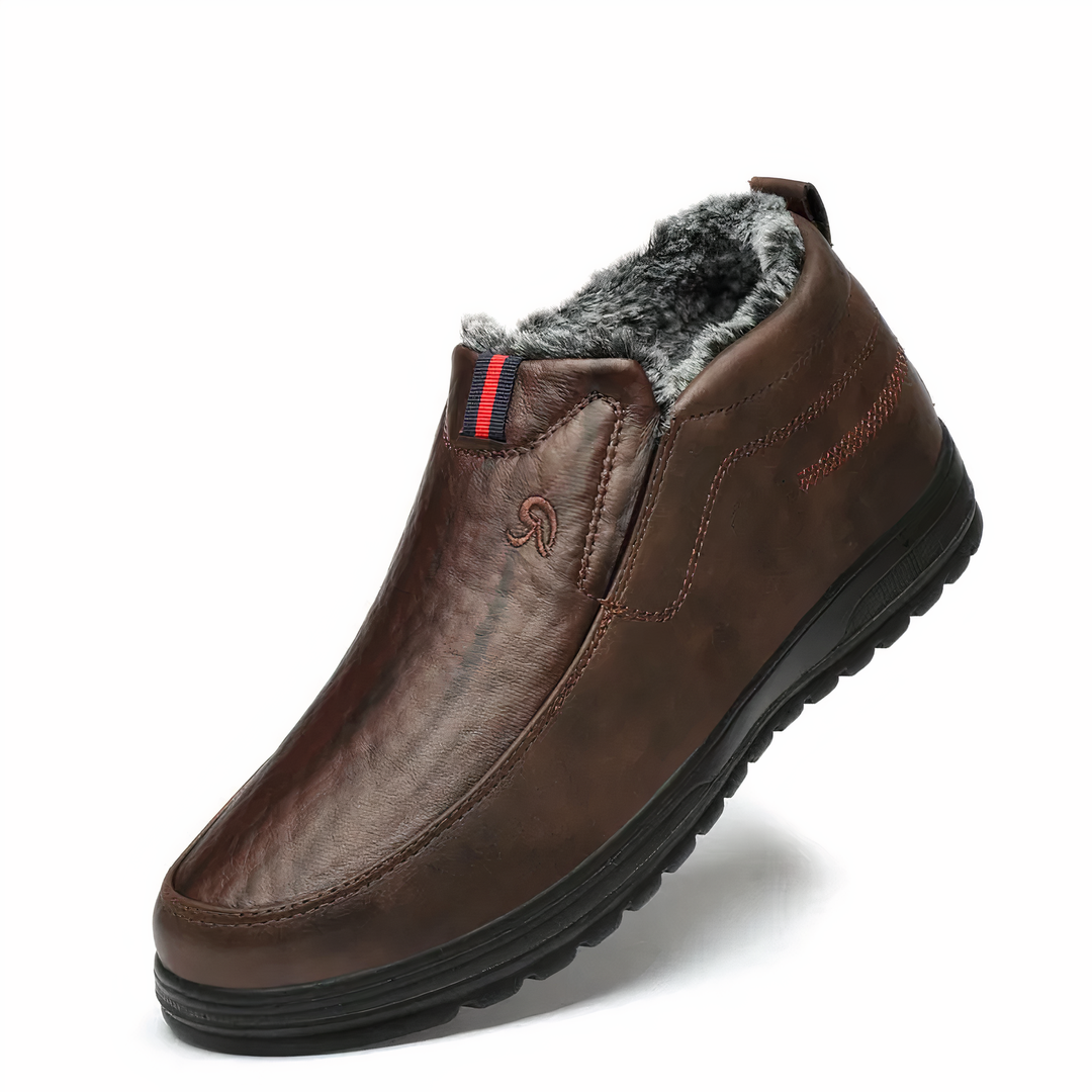 Men's Warm-Lined Slip-On Winter Ankle Boots