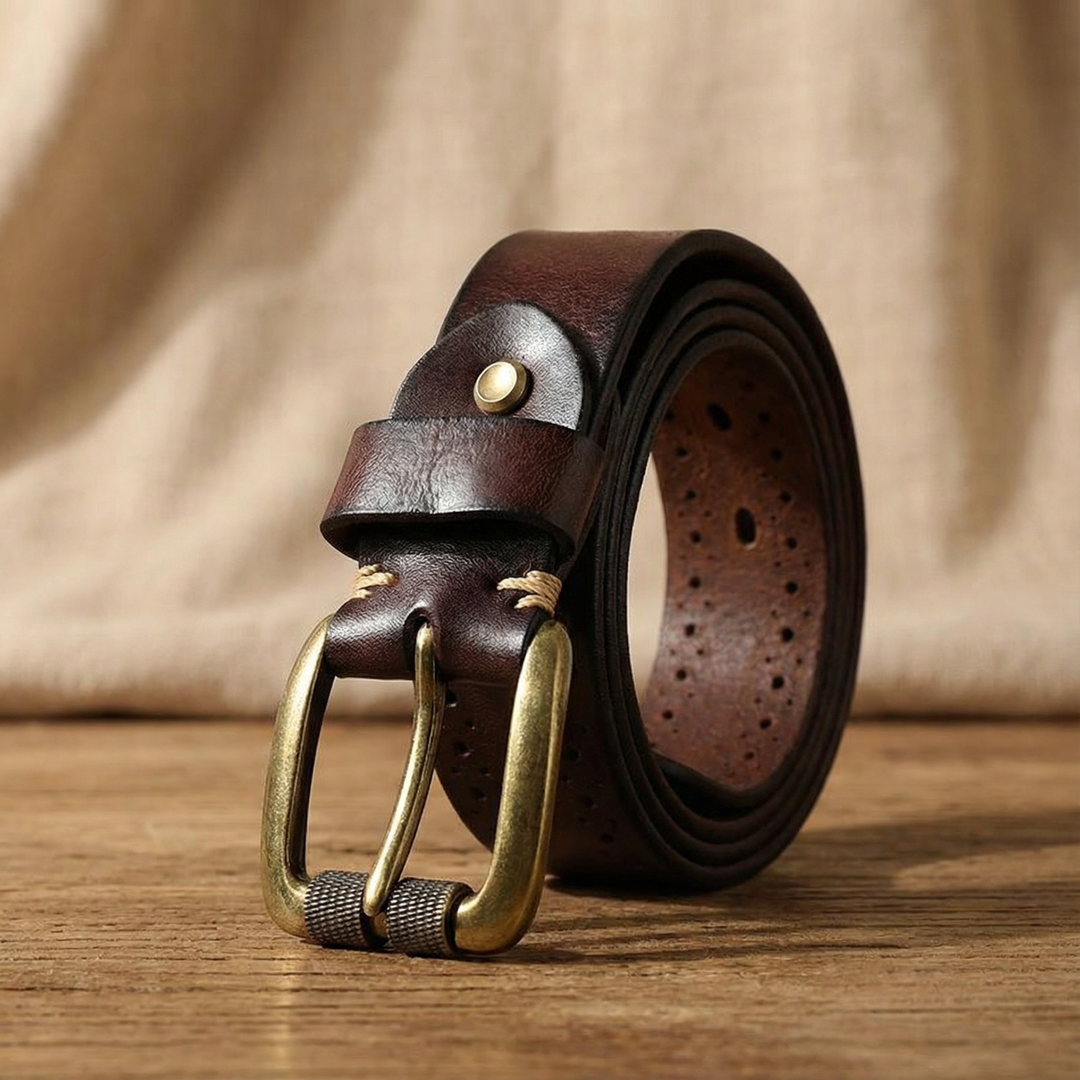 Men's Full-Grain Leather Belt | Heavy-Duty Classic Dress Casual Strap