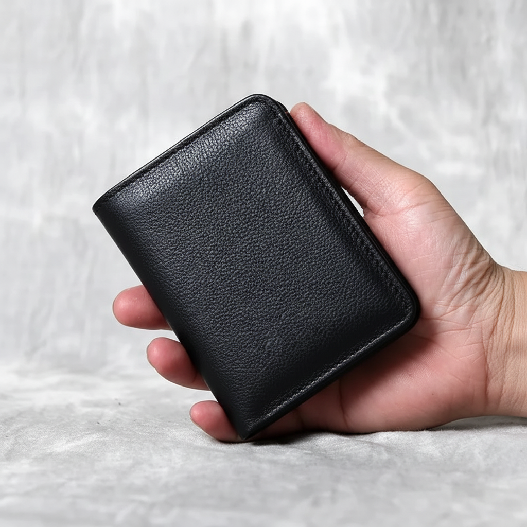 Men's Slim Leather Zip Wallet | RFID Blocking Minimalist Card Holder