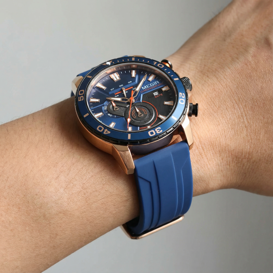 Men's Rugged Chronograph Sports Watch | Waterproof Military Timepiece