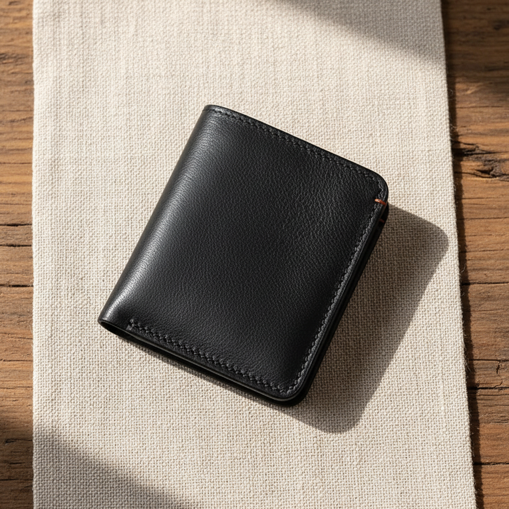 Men's Slim Leather Zip Wallet | RFID Blocking Minimalist Card Holder
