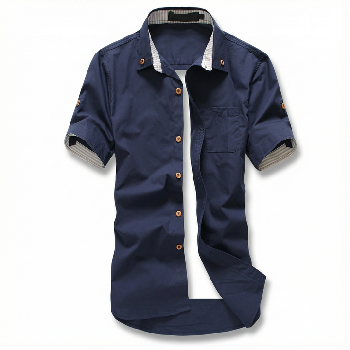 Men's Cotton Button-Up Shirt – Lightweight & Breathable