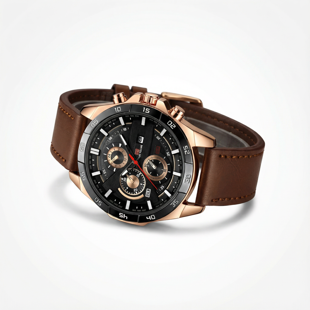 Men's Chronograph Leather Watch – Maverick