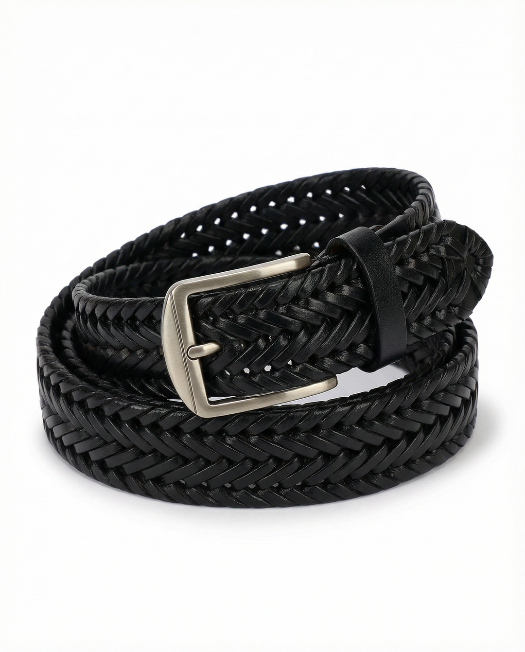 Men's Braided Leather Belt | Custom-Fit Woven Casual Dress Strap
