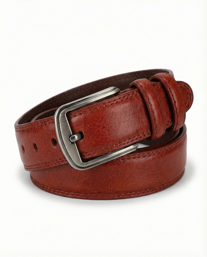 Men's Red Oak Leather Belt | Heavy-Duty Full-Grain Classic Strap
