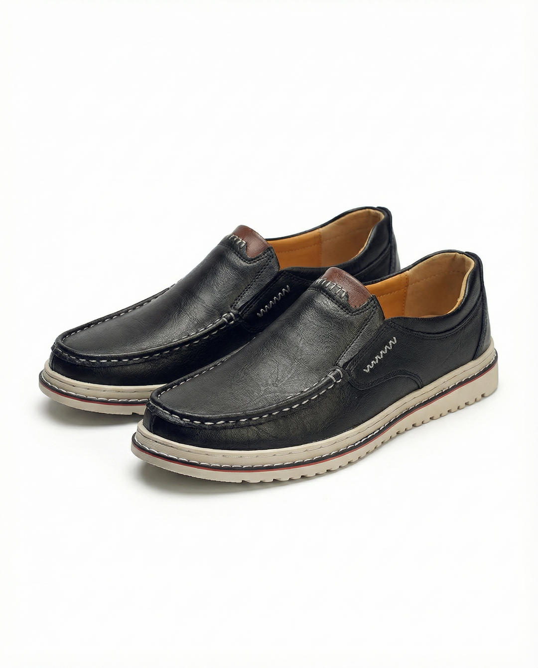 Men's Leather Boat Shoes – Comfortable Non-Slip Sole