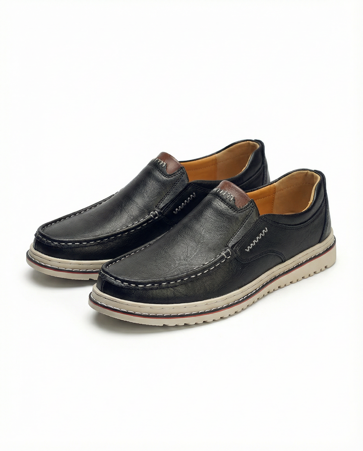 Men's Leather Boat Shoes – Comfortable Non-Slip Sole