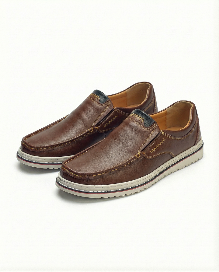 Men's Leather Boat Shoes – Comfortable Non-Slip Sole