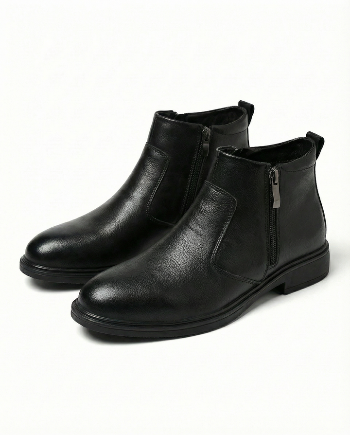Men's Leather Boots – Side Zip Everyday Comfort