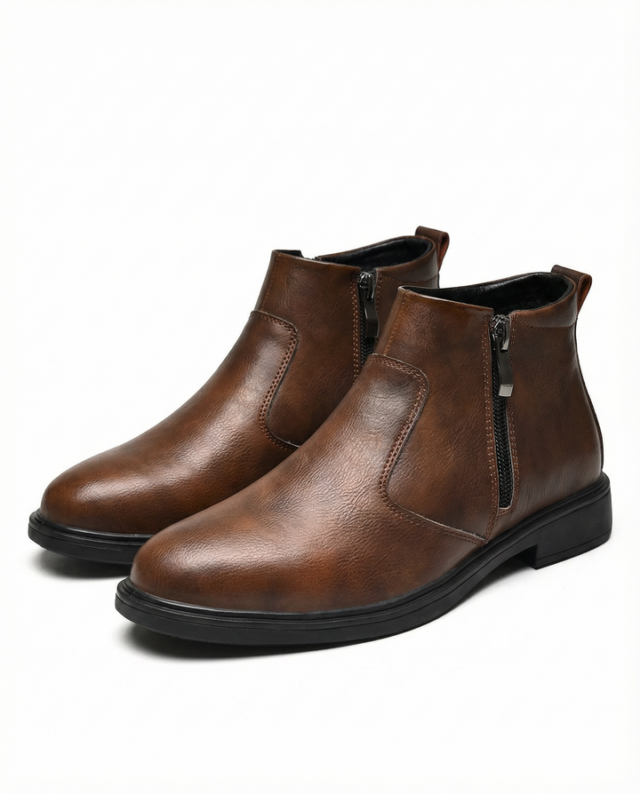 Men's Leather Boots – Side Zip Everyday Comfort