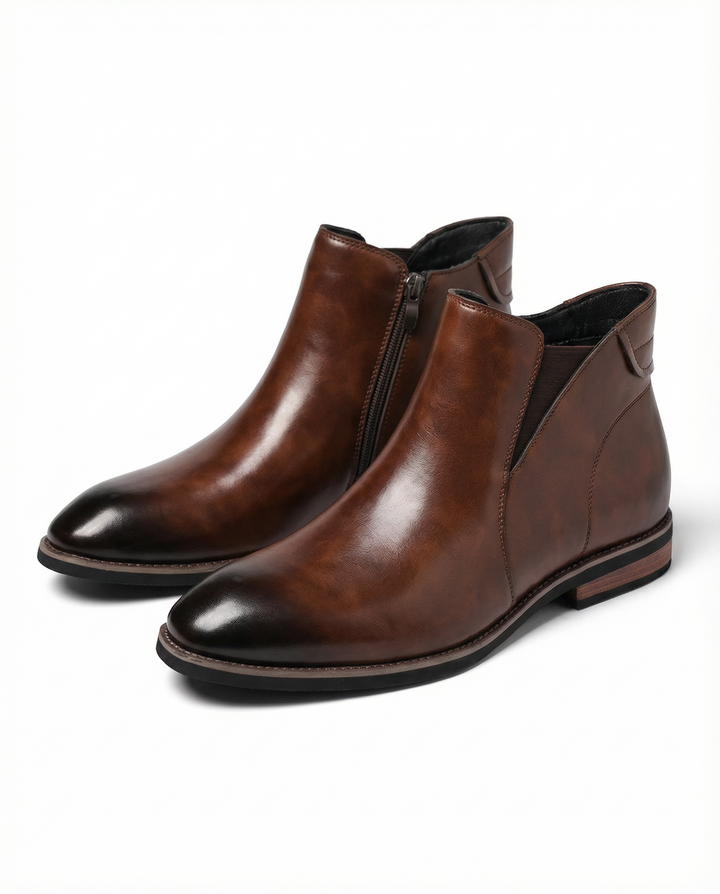 Men's Leather Chelsea Boots – Side Zip Comfort