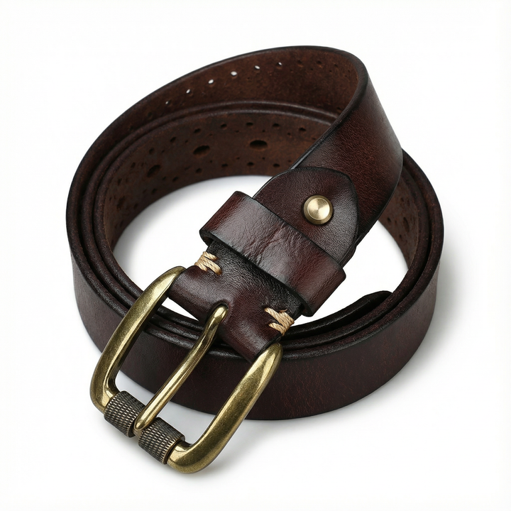 Men's Full-Grain Leather Belt | Heavy-Duty Classic Dress Casual Strap