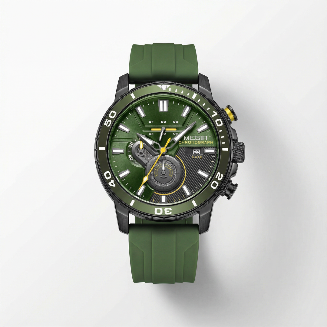 Men's Rugged Chronograph Sports Watch | Waterproof Military Timepiece