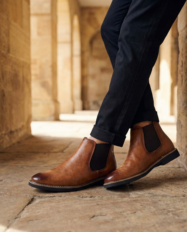 Men's Leather Chelsea Boots – Easy Slip-On Comfort