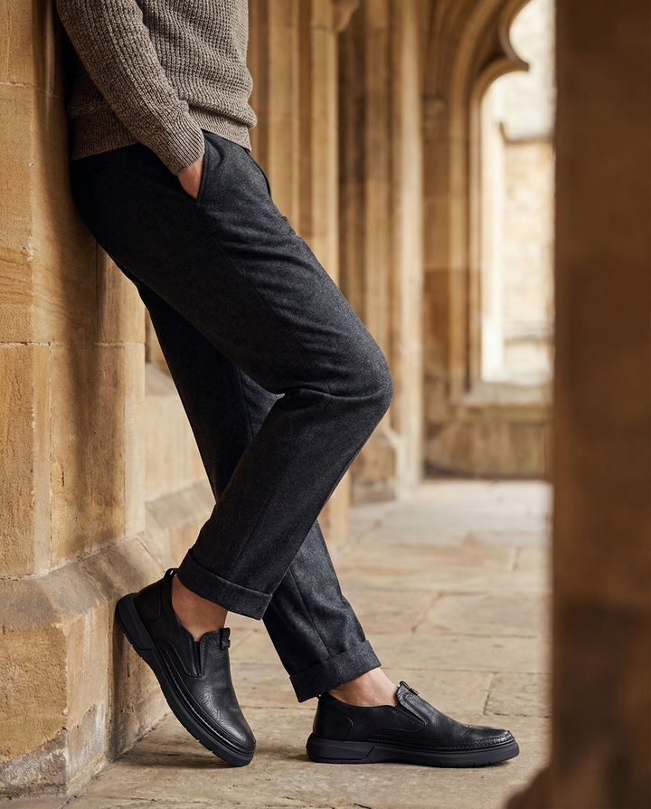 Men's Leather Slip-On Shoes – Workday Comfort