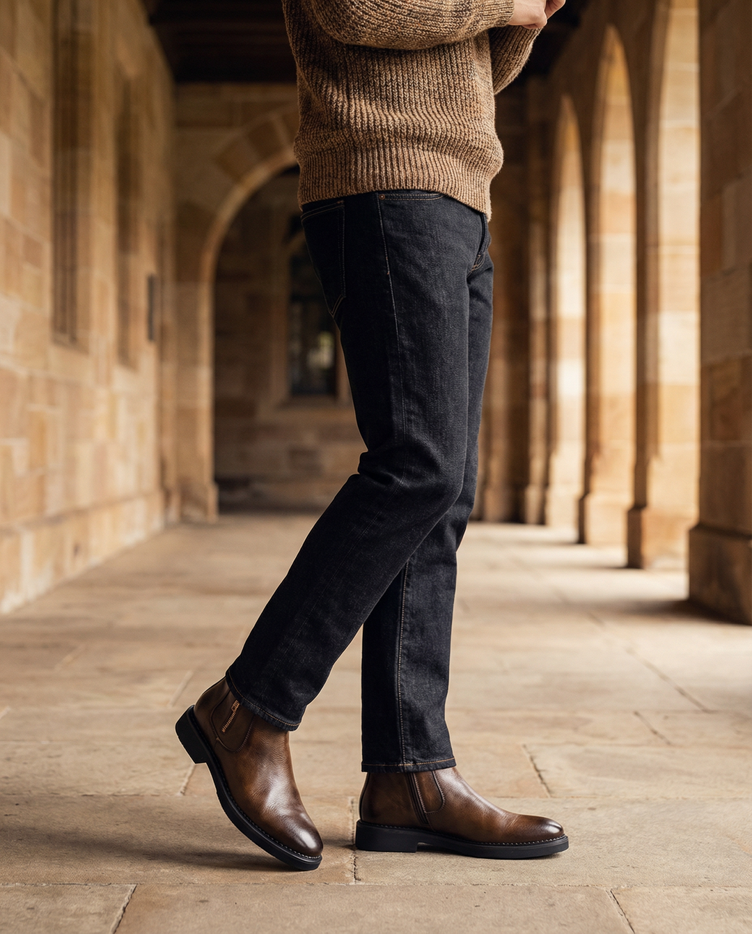 Men's Leather Boots – Full-Grain Side Zip Comfort