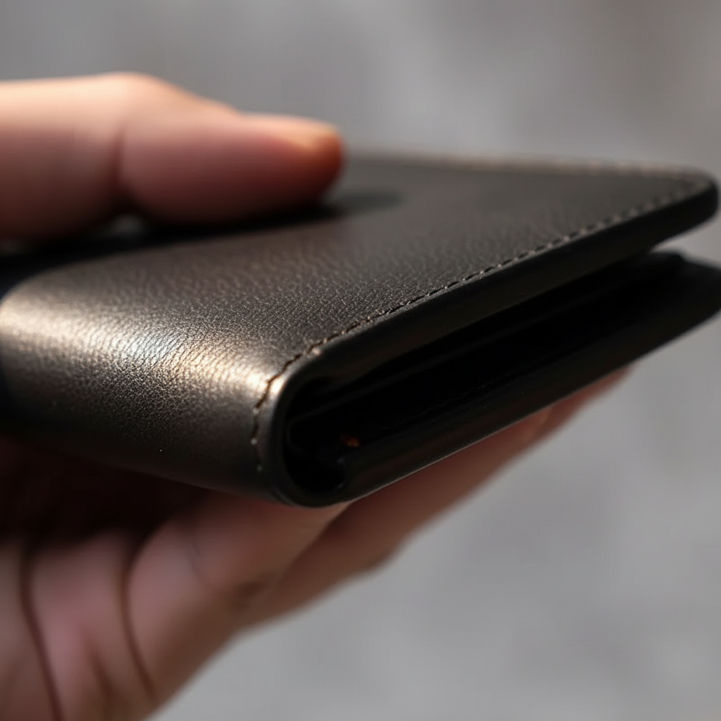 Men's Slim Leather Zip Wallet | RFID Blocking Minimalist Card Holder