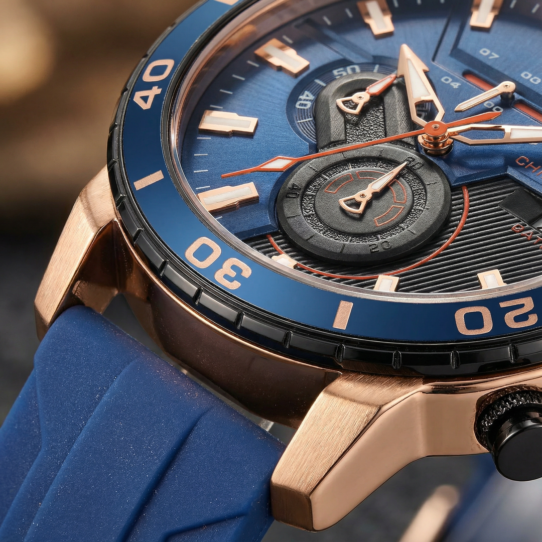 Men's Rugged Chronograph Sports Watch | Waterproof Military Timepiece