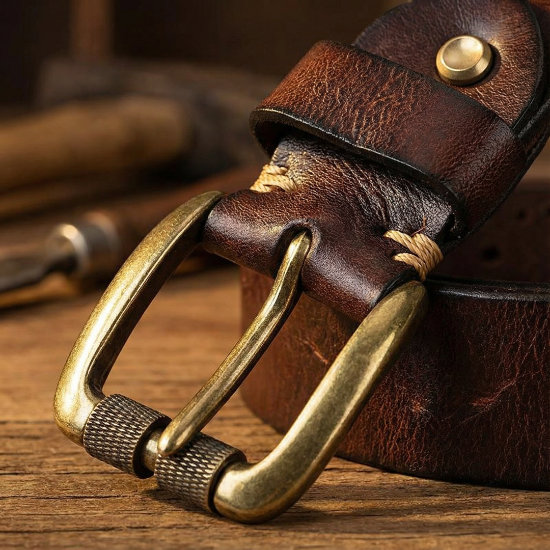 Men's Full-Grain Leather Belt | Heavy-Duty Classic Dress Casual Strap