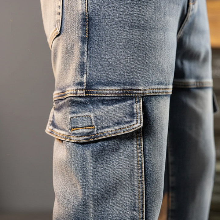 Men's Cargo Jeans – Rugged Denim Utility Fit