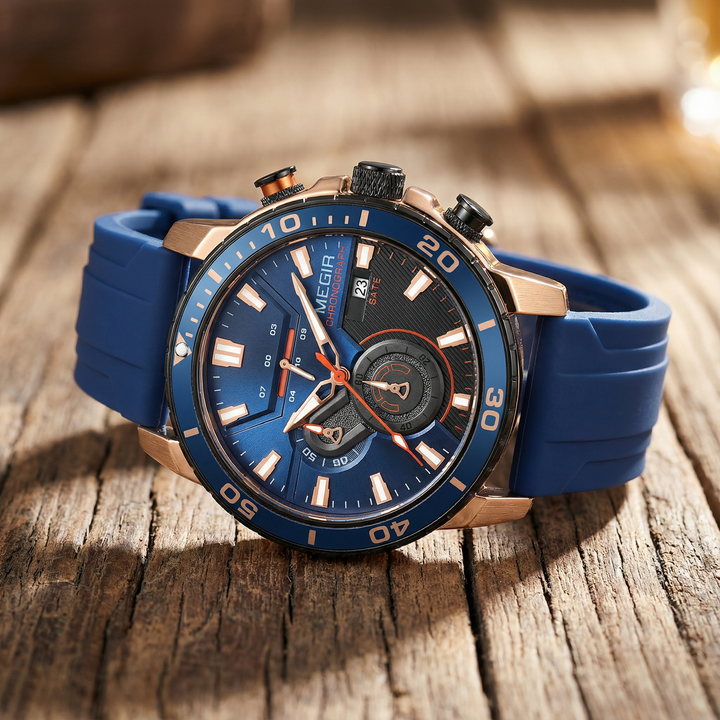 Men's Rugged Chronograph Sports Watch | Waterproof Military Timepiece
