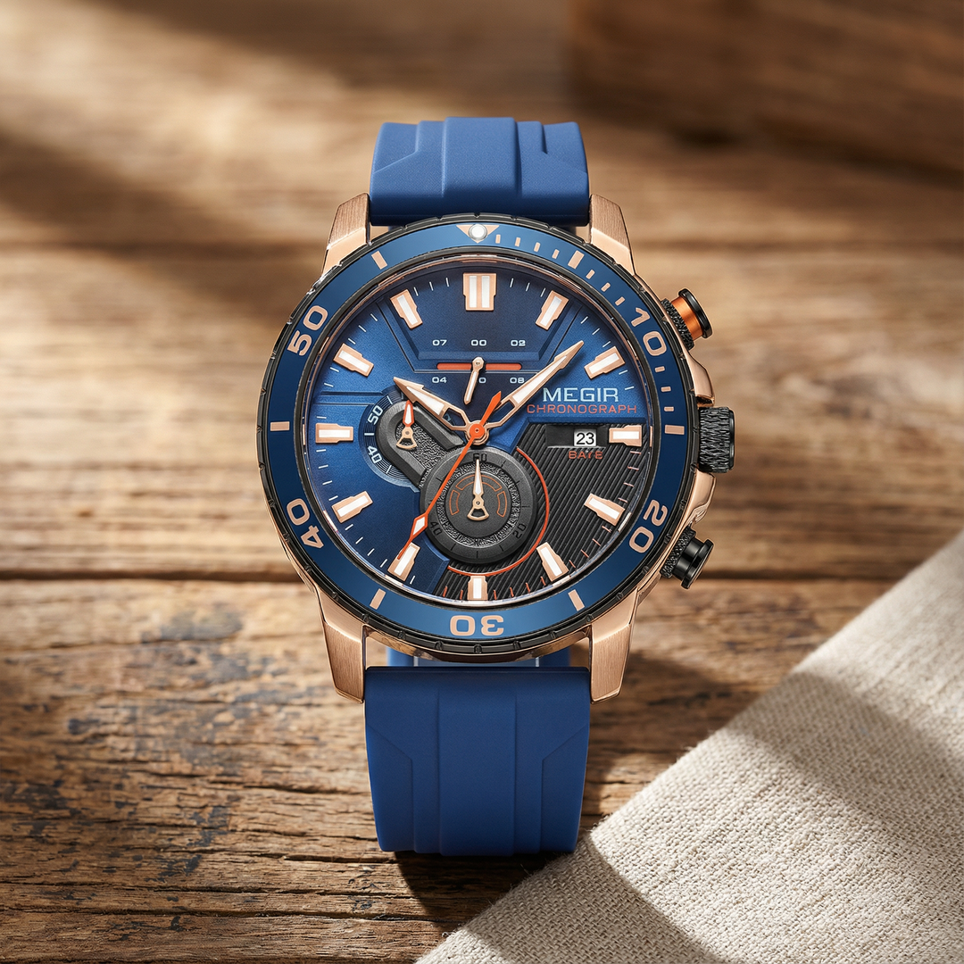 Men's Rugged Chronograph Sports Watch | Waterproof Military Timepiece