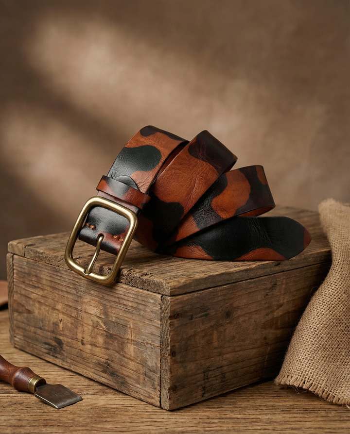 Men's Genuine Cowhide Leather Belt | Heavy-Duty Classic Dress Strap