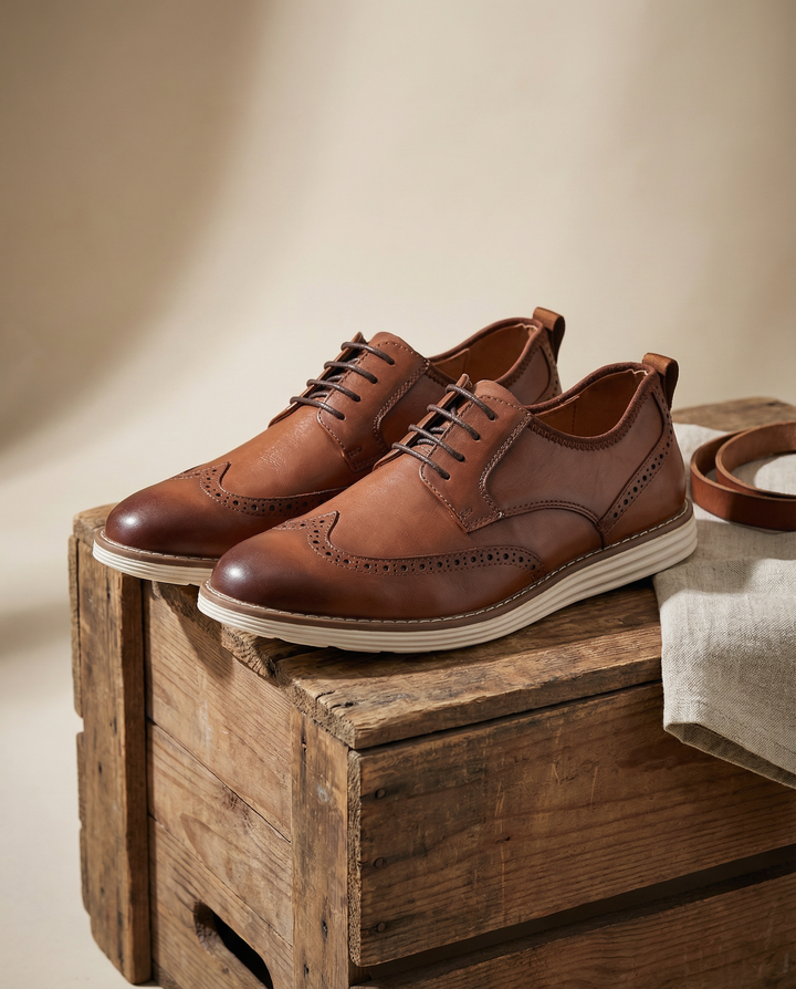 Men's Leather Wingtip Shoes – Classic Smart Style