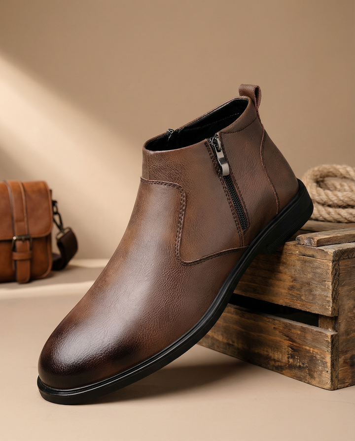 Men's Leather Chelsea Boots – Comfortable Side Zip