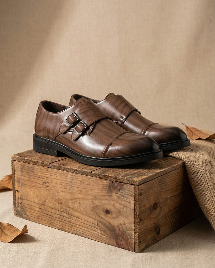 Men's Leather Monk Strap Shoes – Classic Smart Style