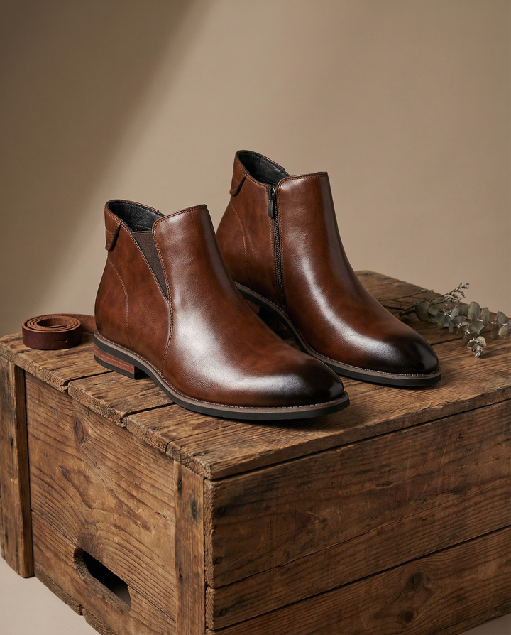 Men's Leather Chelsea Boots – Side Zip Comfort