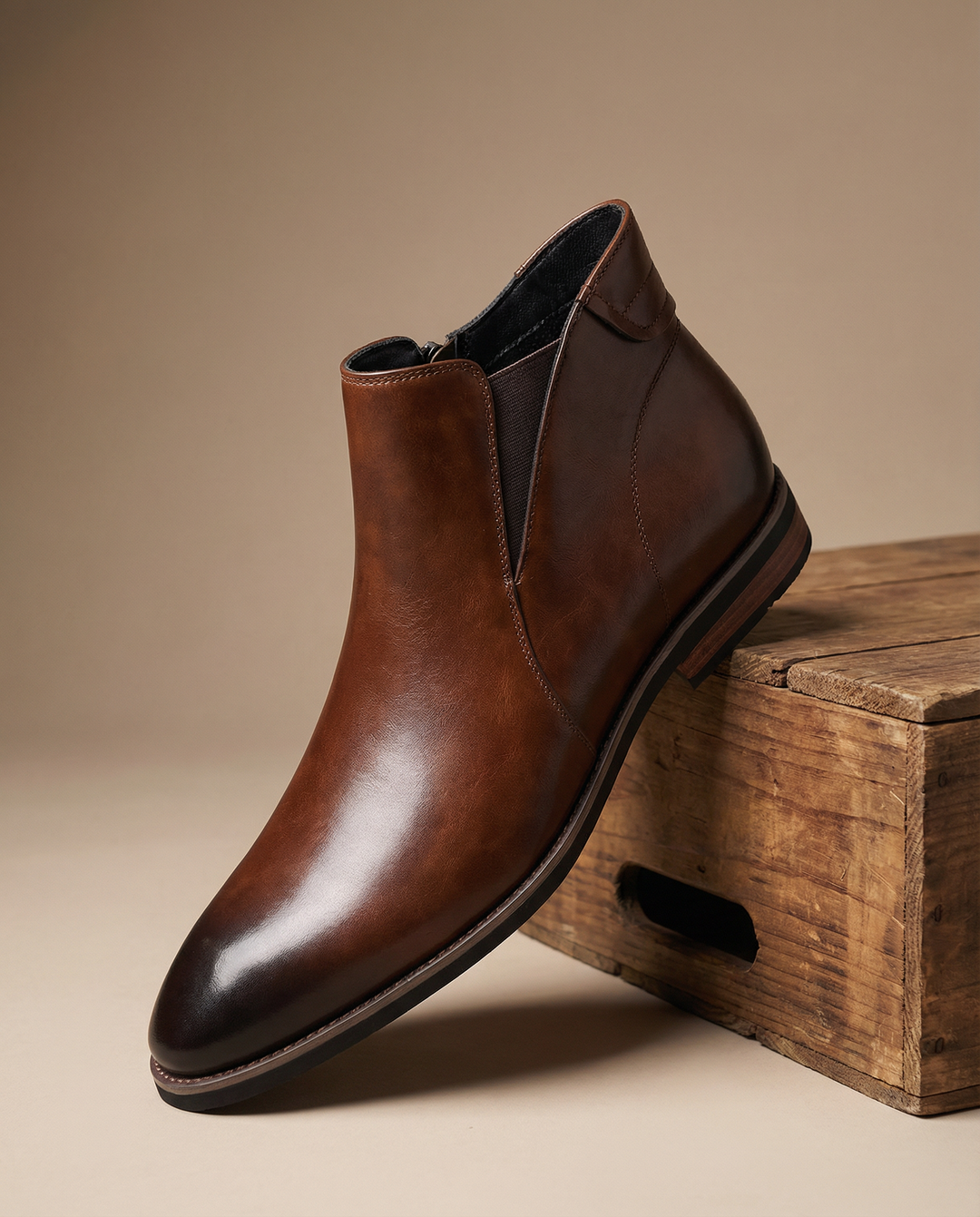 Men's Leather Chelsea Boots – Side Zip Comfort