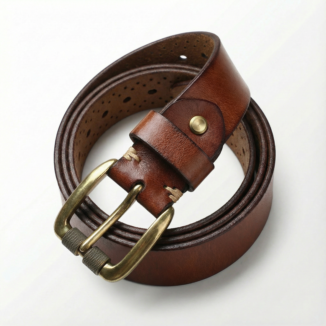 Men's Full-Grain Leather Belt | Heavy-Duty Classic Dress Casual Strap