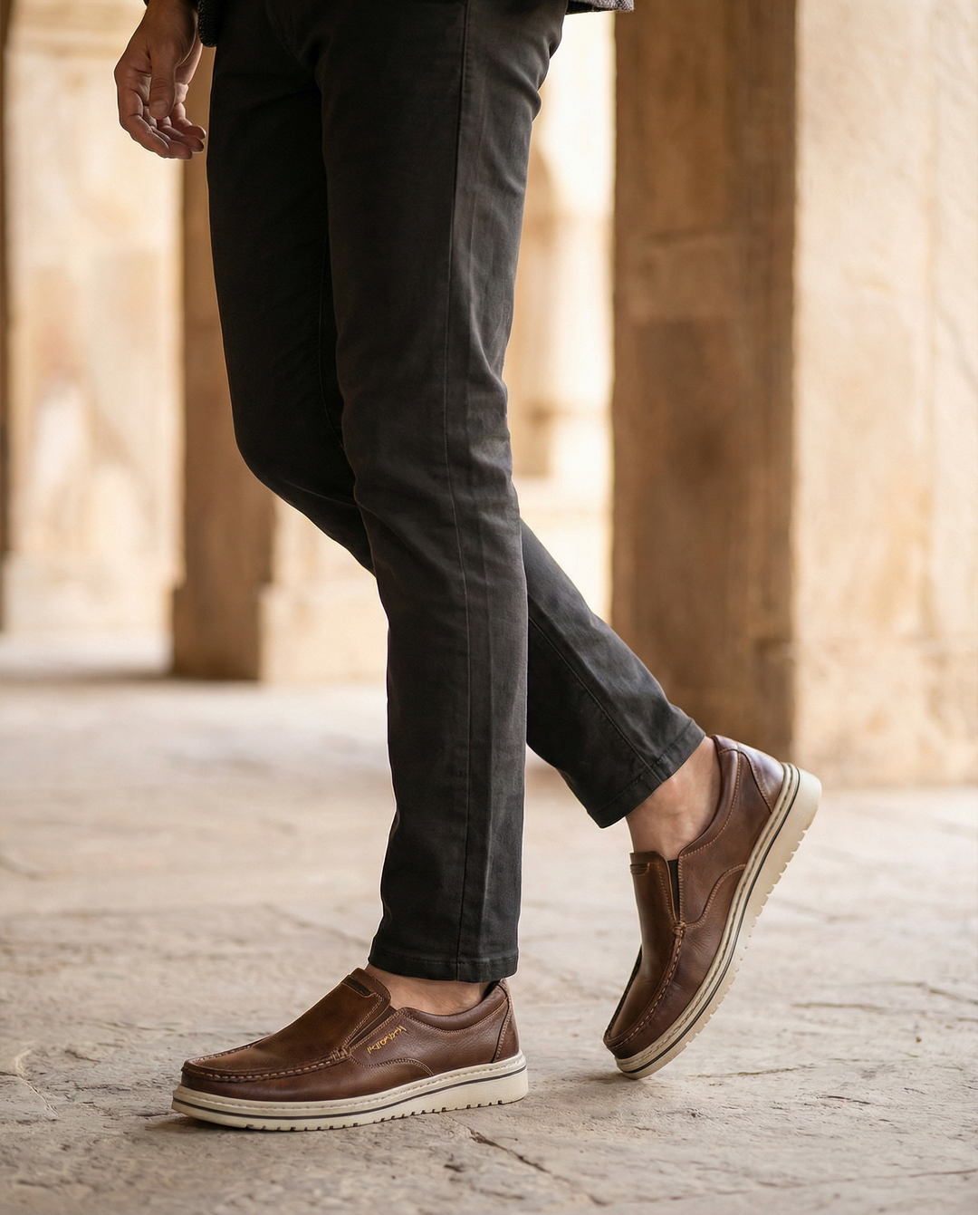 Men's Leather Boat Shoes – Comfortable Non-Slip Sole
