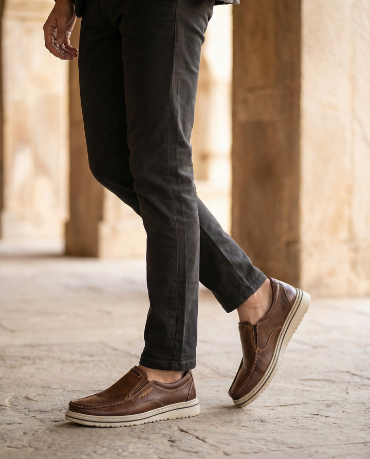 Men's Leather Boat Shoes – Comfortable Non-Slip Sole