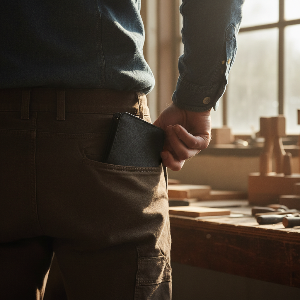 Men's Slim Leather Zip Wallet | RFID Blocking Minimalist Card Holder