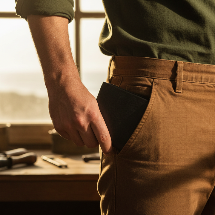Men's Slim Leather Zip Wallet | RFID Blocking Minimalist Card Holder
