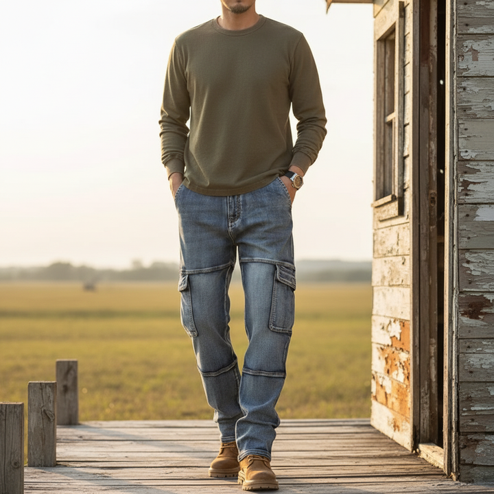 Men's Cargo Jeans – Rugged Denim Utility Fit