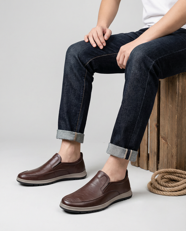Men's Leather Slip-On Shoes – Stonebrook