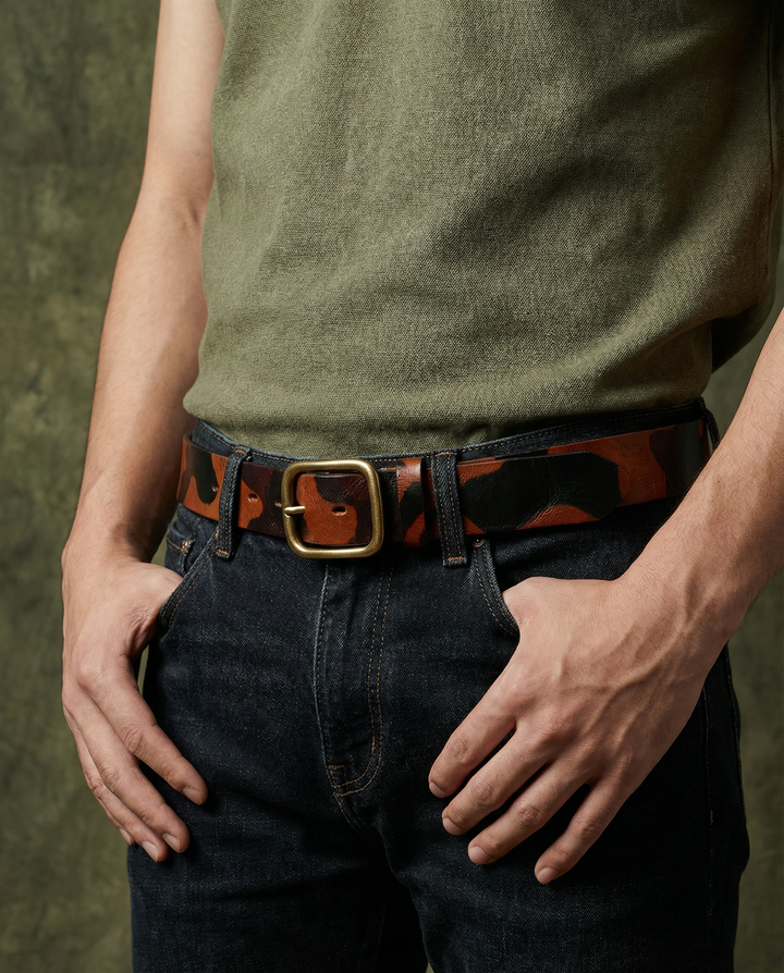 Men's Genuine Cowhide Leather Belt | Heavy-Duty Classic Dress Strap