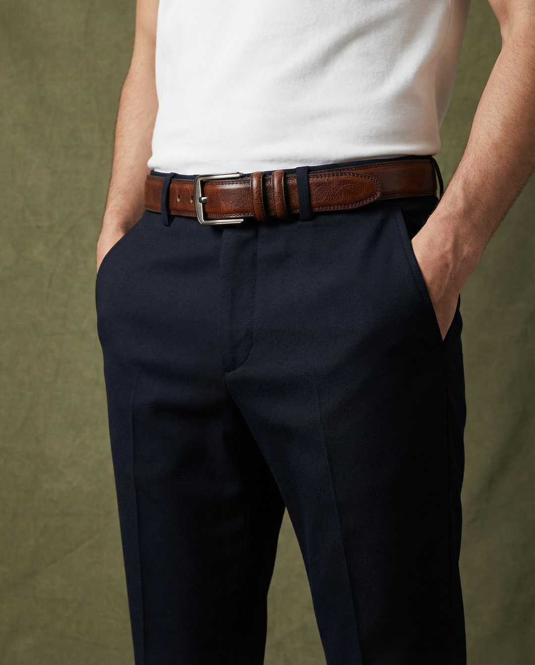 Men's Red Oak Leather Belt | Heavy-Duty Full-Grain Classic Strap