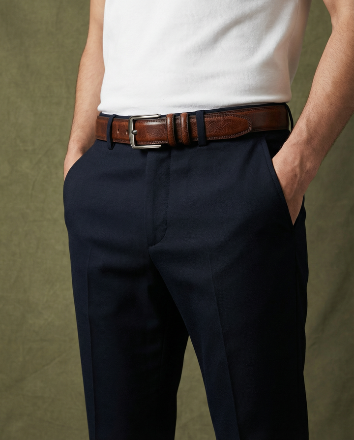 Men's Red Oak Leather Belt | Heavy-Duty Full-Grain Classic Strap