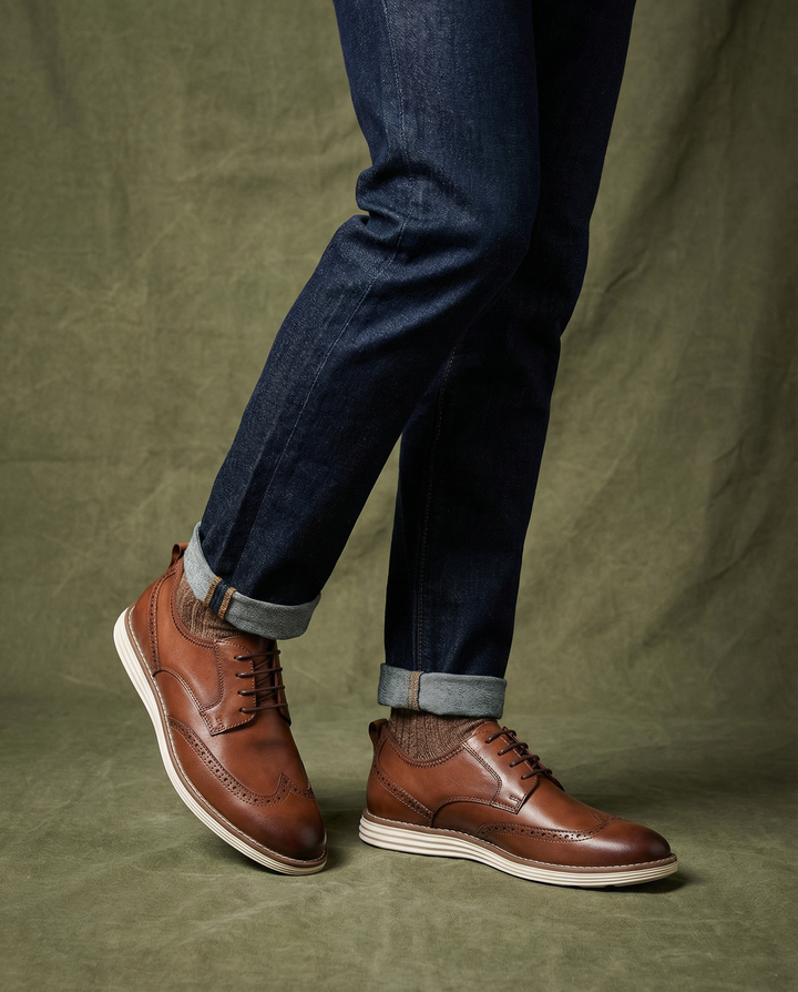 Men's Leather Wingtip Shoes – Classic Smart Style