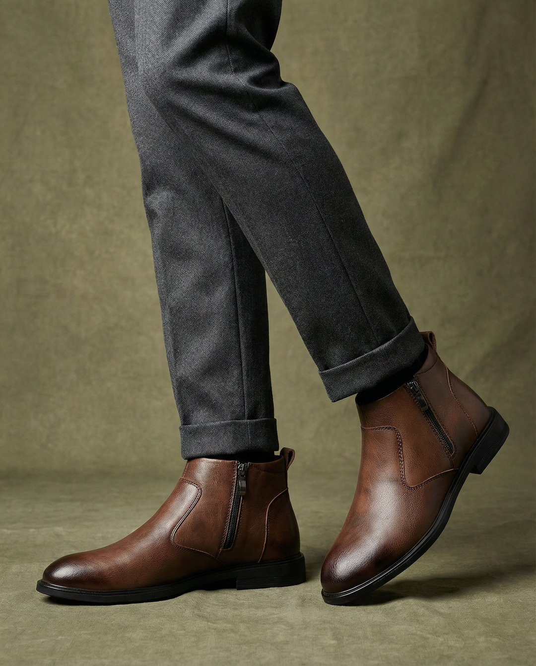 Men's Leather Chelsea Boots – Comfortable Side Zip