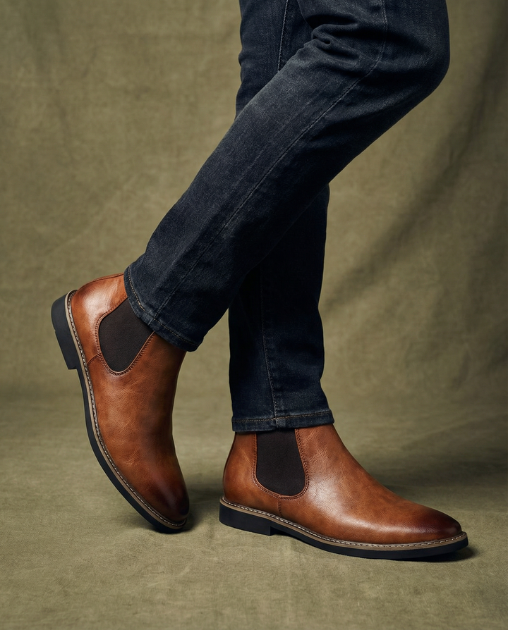 Men's Leather Chelsea Boots – Easy Slip-On Comfort