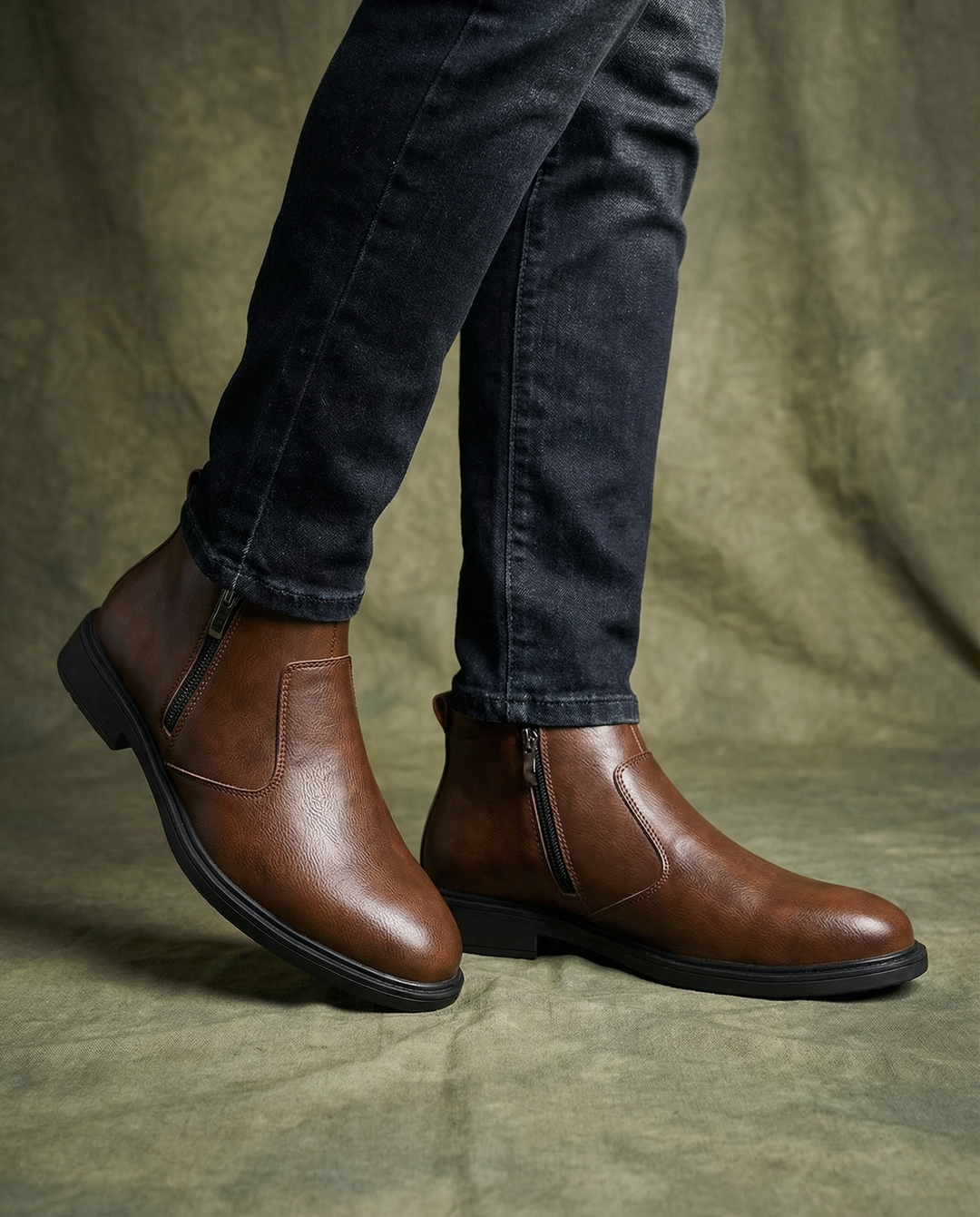 Men's Leather Boots – Side Zip Everyday Comfort