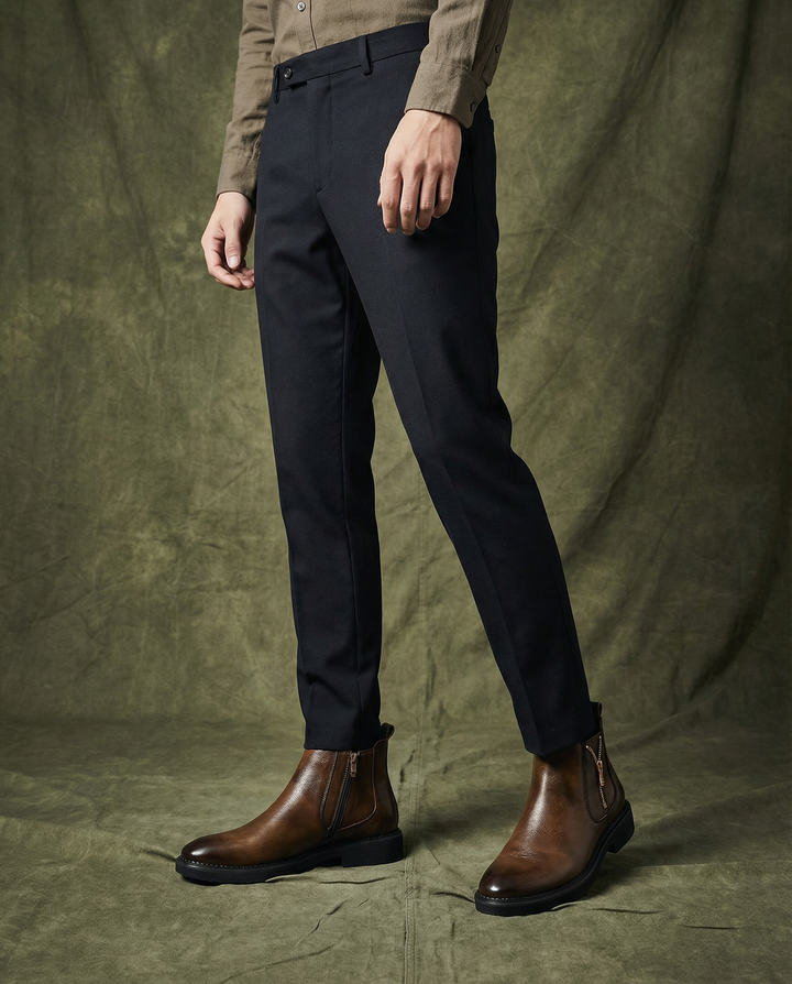 Men's Leather Boots – Full-Grain Side Zip Comfort