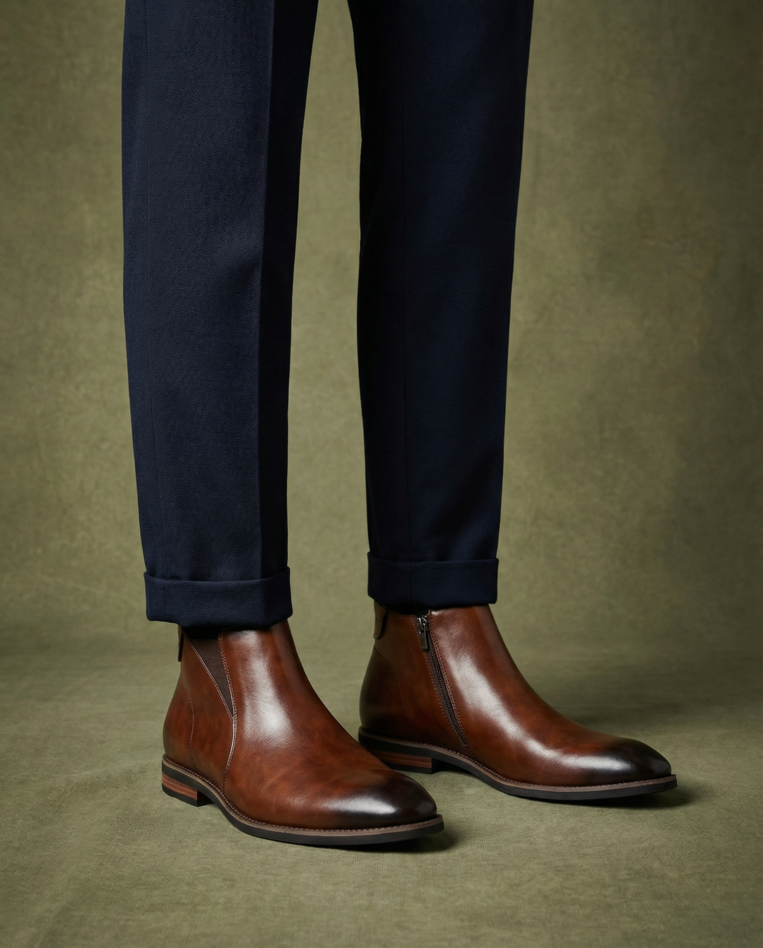 Men's Leather Chelsea Boots – Side Zip Comfort