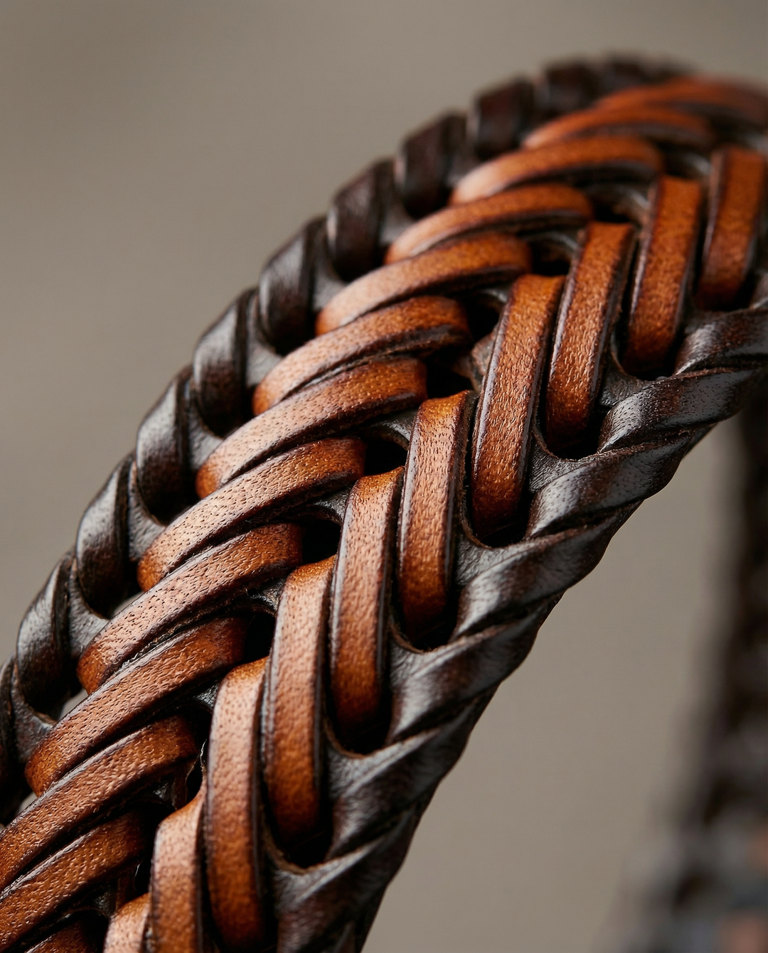Men's Braided Leather Belt | Custom-Fit Woven Casual Dress Strap
