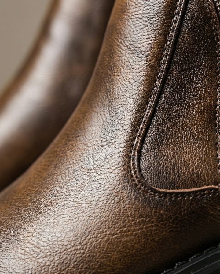 Men's Leather Boots – Full-Grain Side Zip Comfort